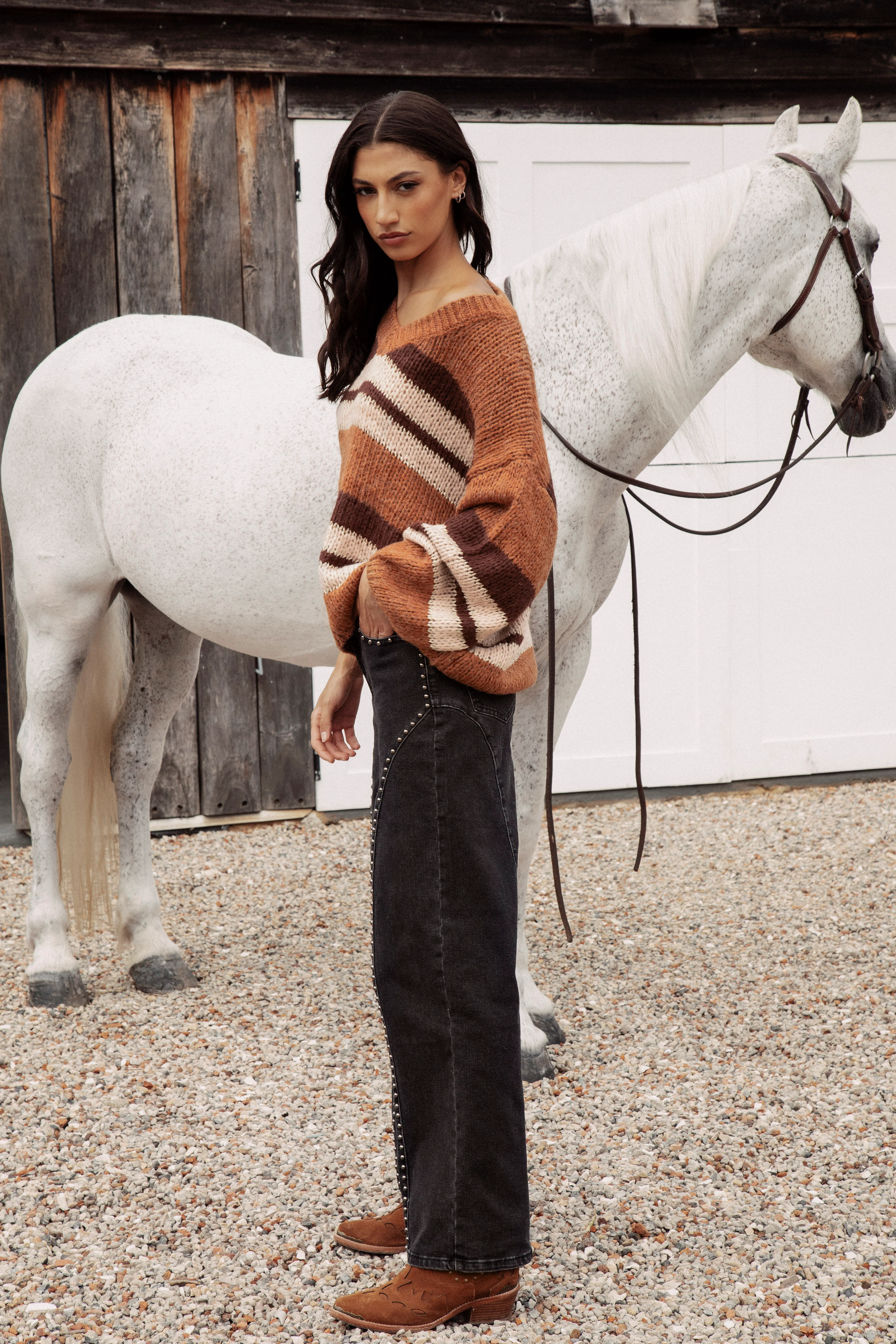 Soren V-Neck Knit - Rust - Image 4