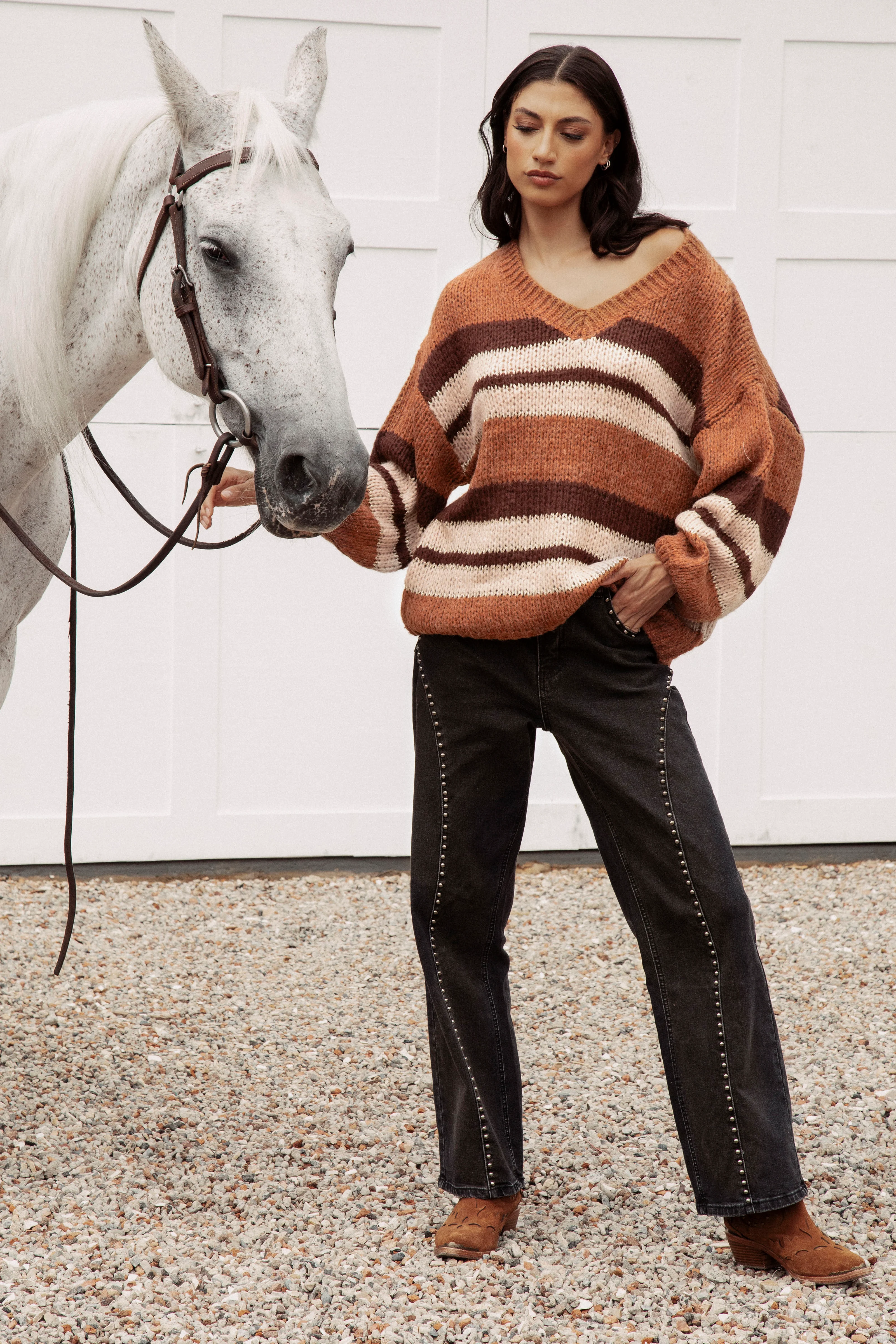 Soren V-Neck Knit - Rust - Image 6