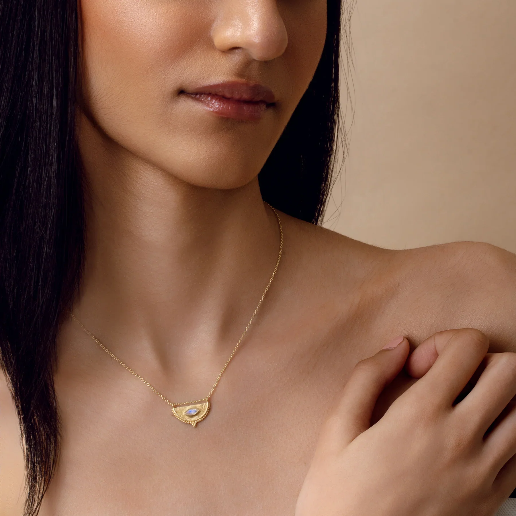 Soul Seer Moonstone Necklace Gold - Image 2