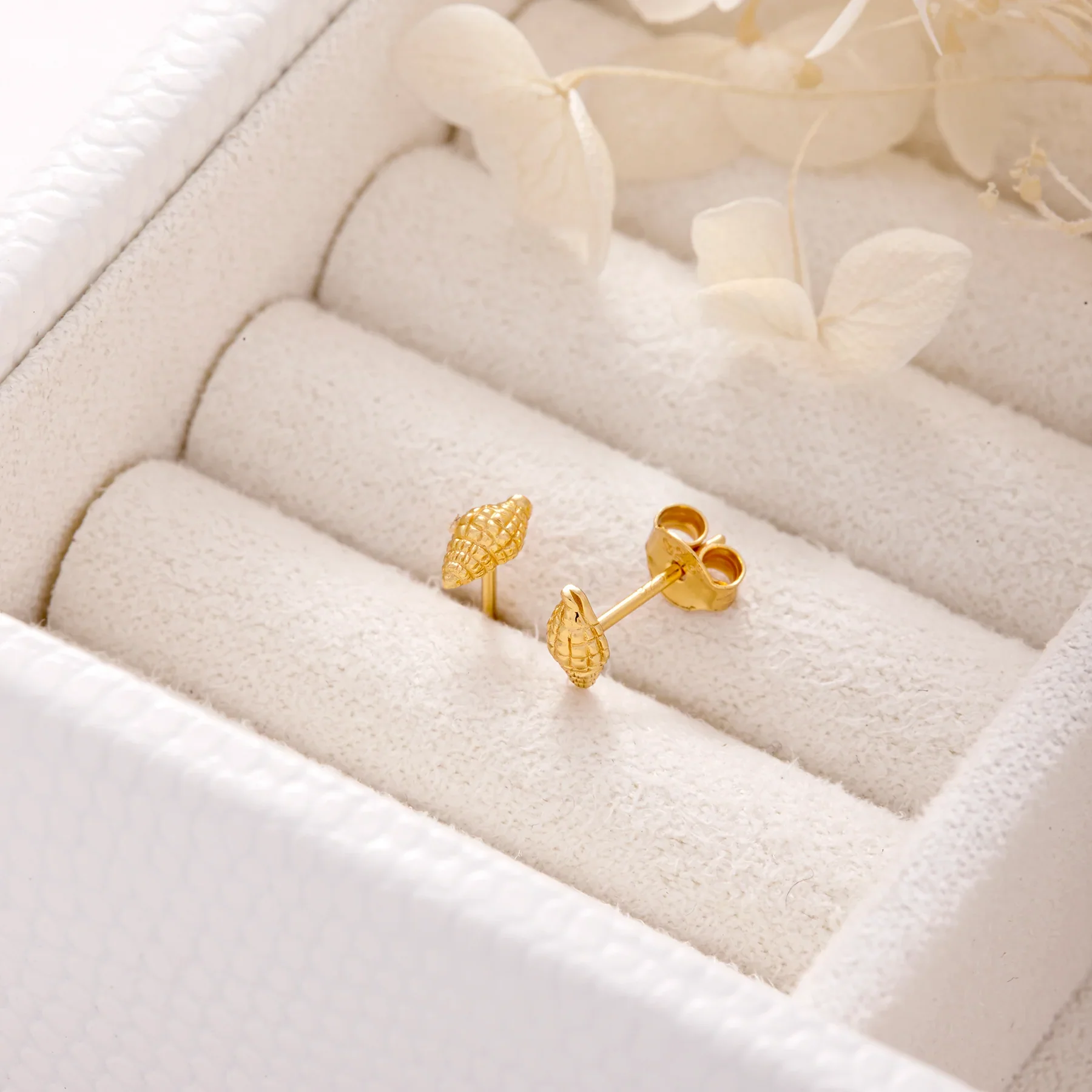 Spiral Shell Gold Studs - Image 3