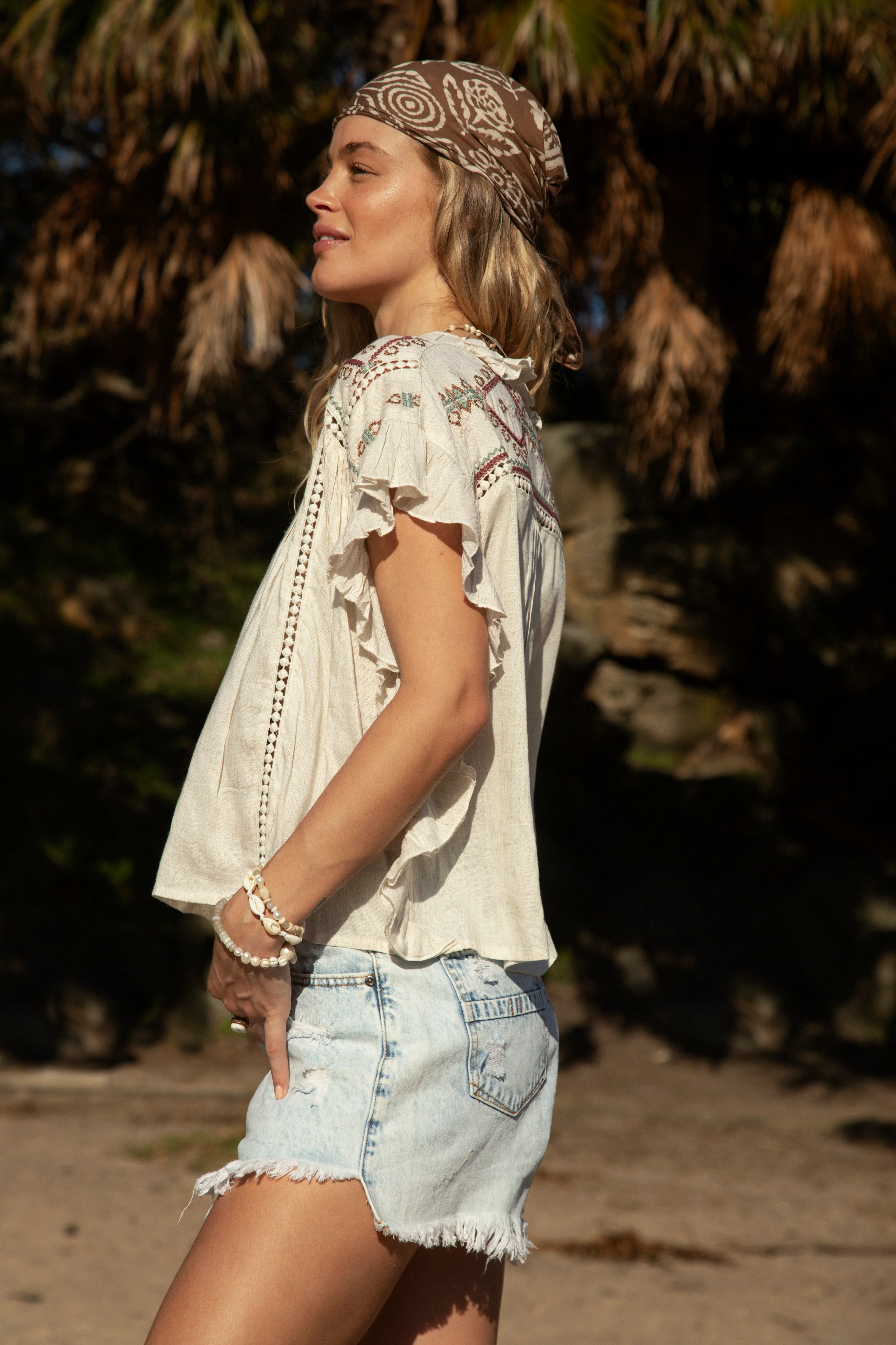 Stella Tie Top - Shell - Image 3