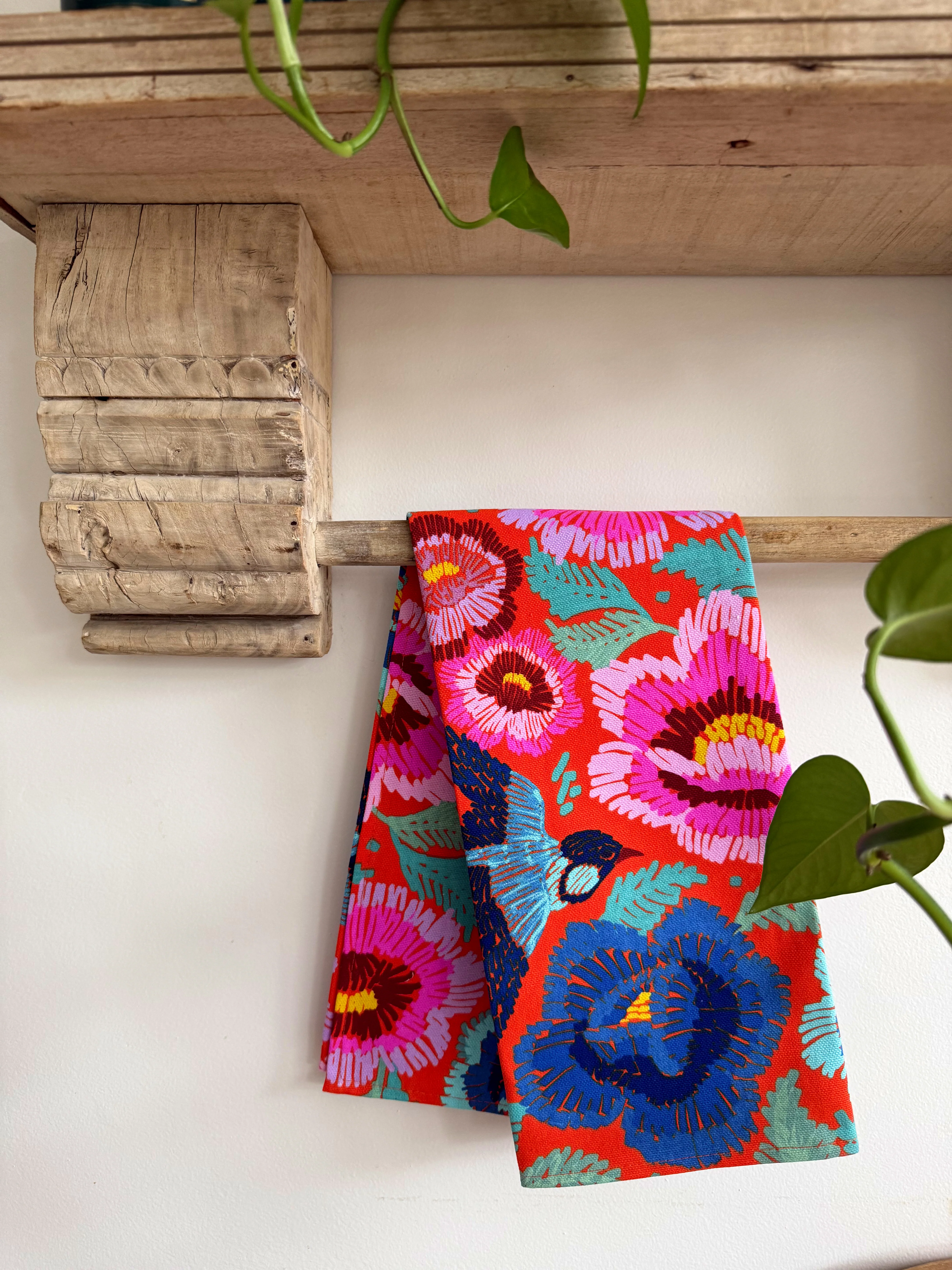 Tea Towel - Birds and Roses