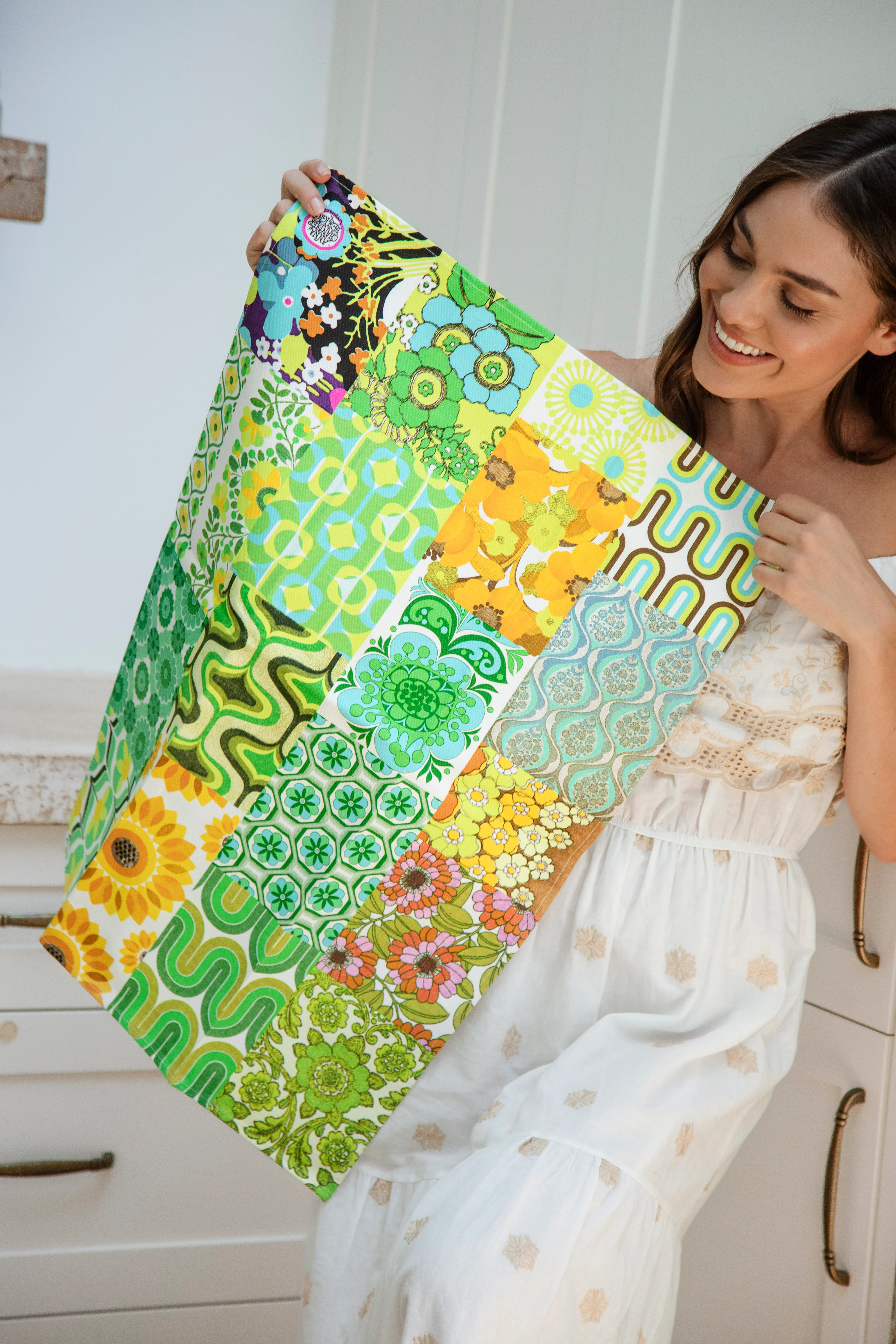 Tea Towel - 70's Green
