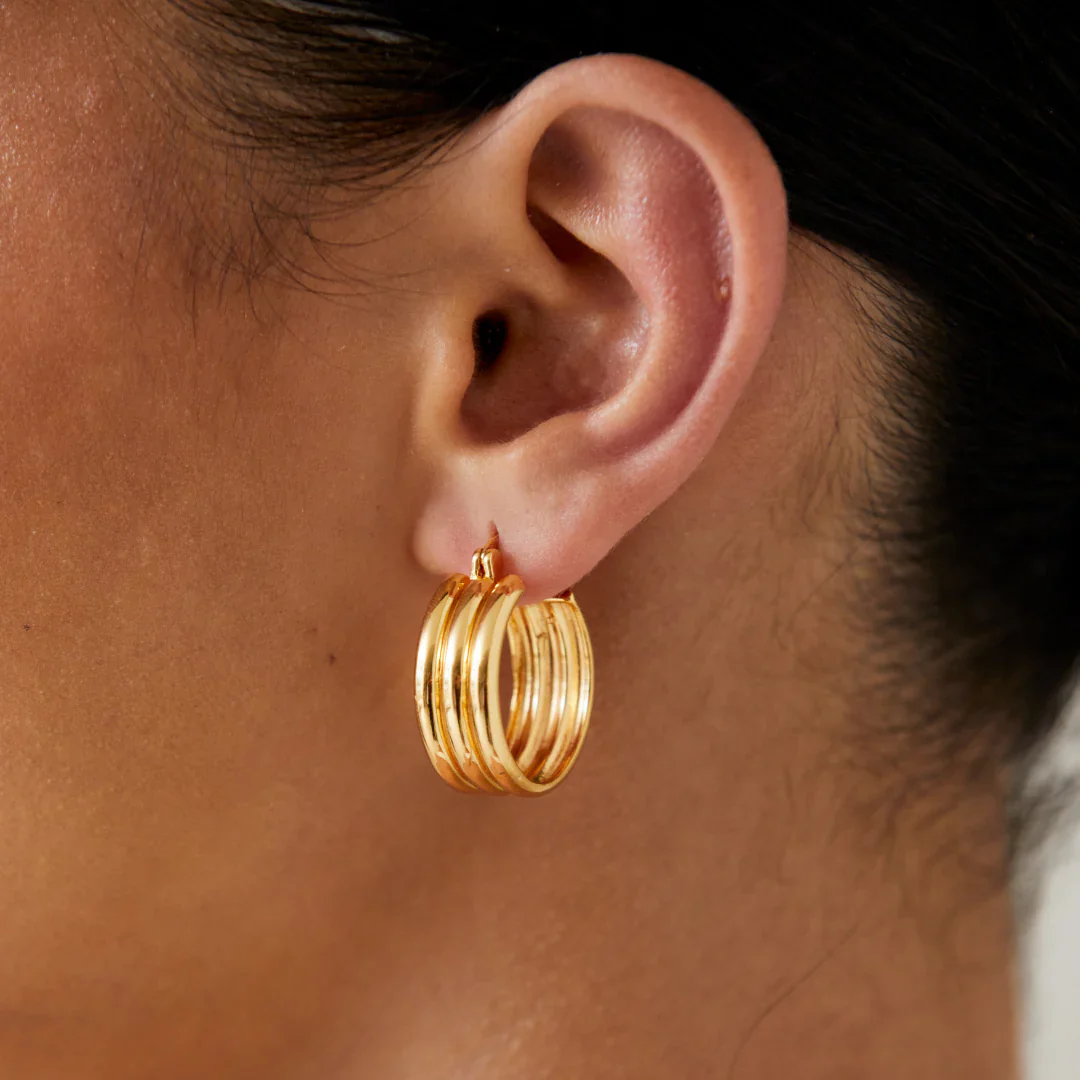 Tessa Hoop Earrings - Gold - Image 2