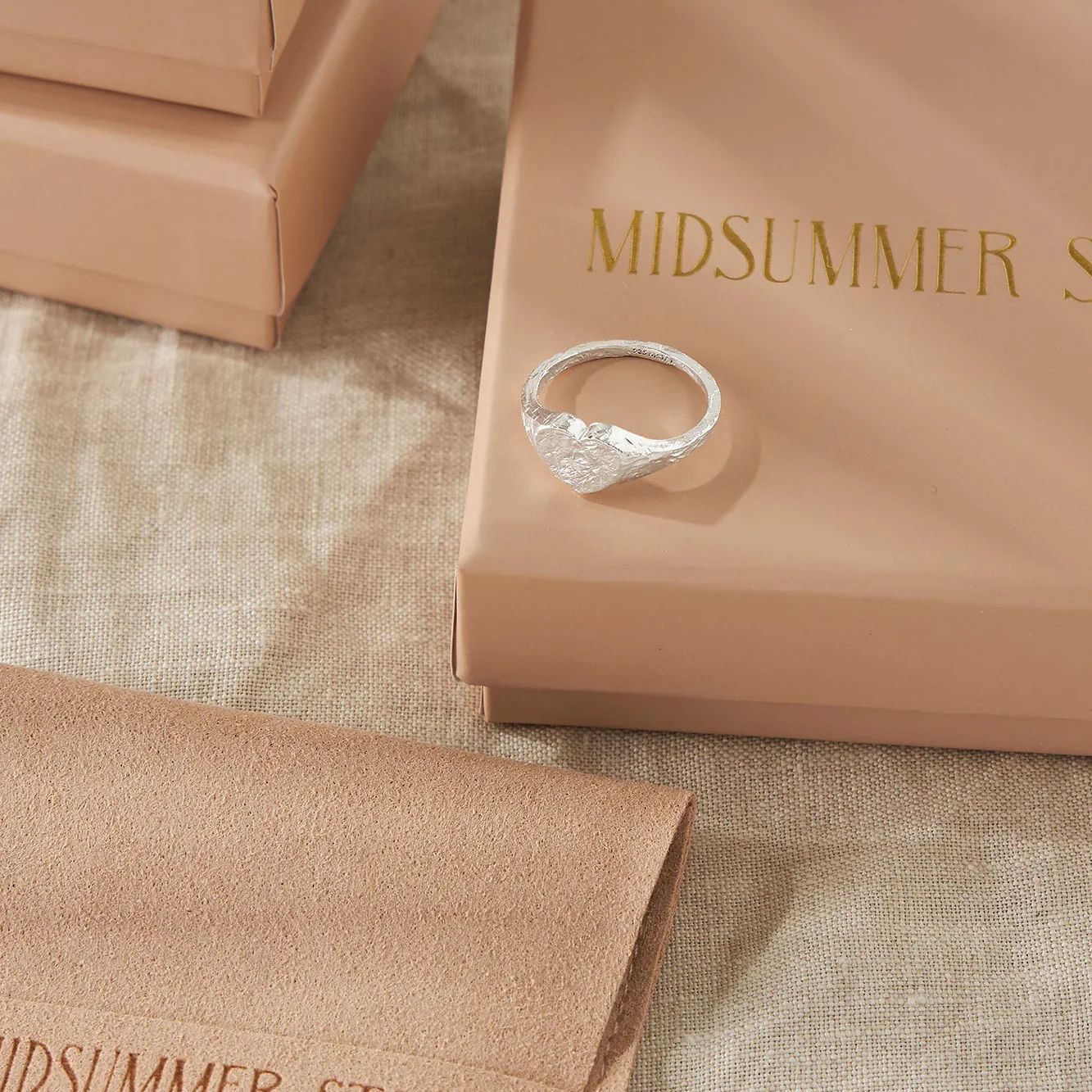 Textured Amore Signet Ring - Image 2