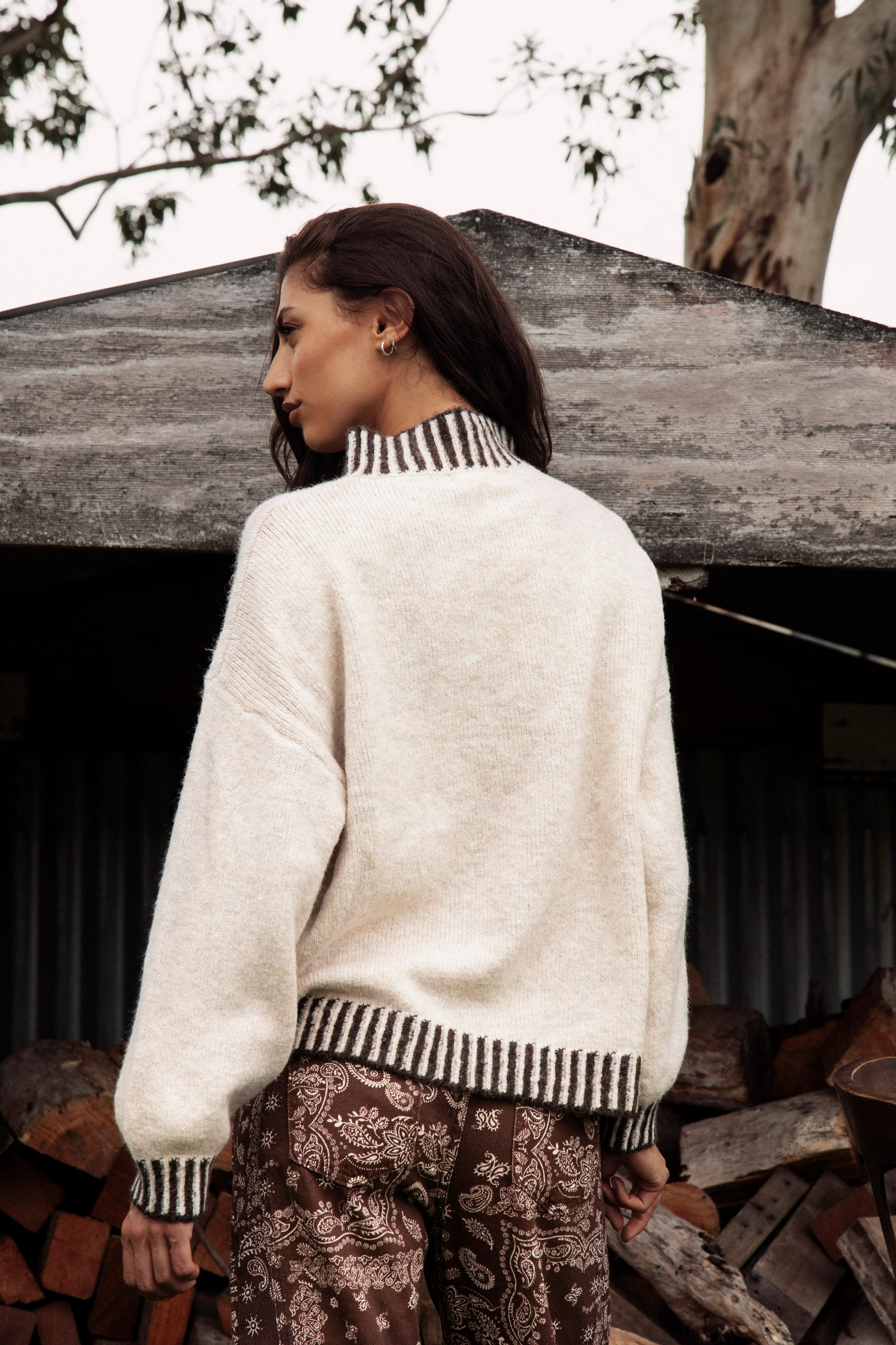 Tilly Knit - Chocolate Stripe - Image 3